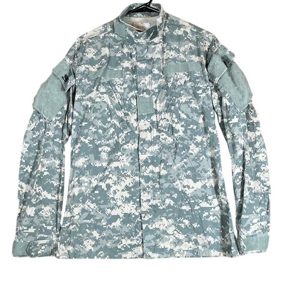 Military Army Combat Mens Coat Green Camouflage Uniform Digicam Small Long - Picture 1 of 12
